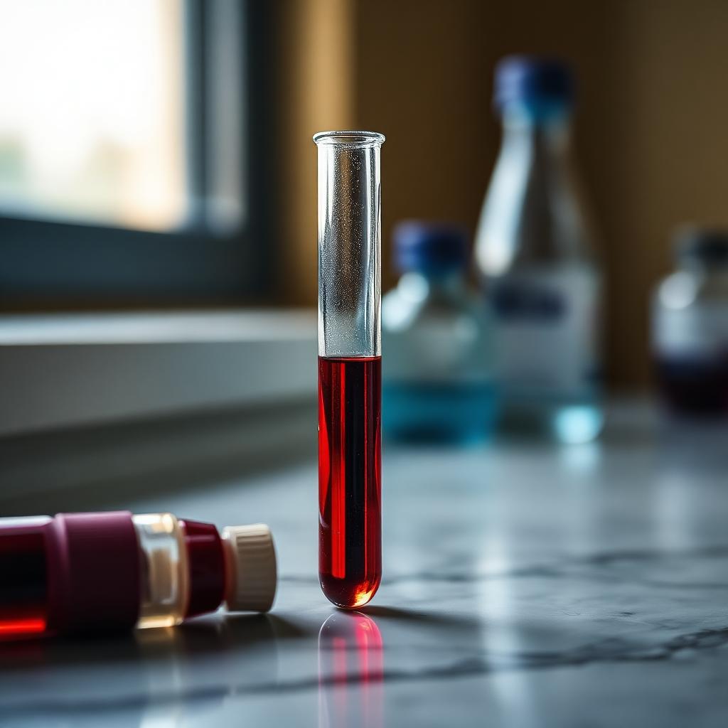 Tubo de coleta de sangue para dosagem de creatinina em laboratório clínico